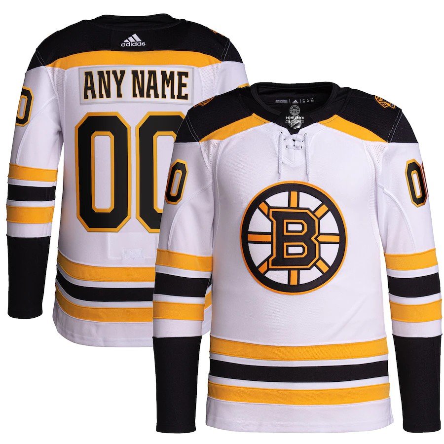 Custom Boston Bruins Any Name White Away Primegreen Authentic Pro Stitched Hockey Jersey